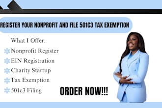 register your nonprofit and file 501c3 tax exemption