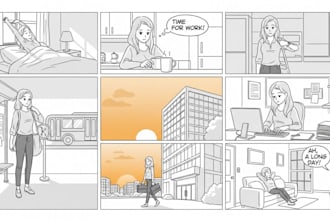 draw storyboard for films animation commercial ideas
