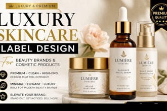 luxury skincare packaging and cosmetic label design