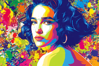 create a face into color vector art portrait