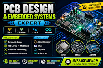 develop hardware prototyping, pcb design, esp32 stm32 arduino development gerber