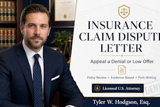 draft a firm insurance claim dispute or appeal letter as a US attorney