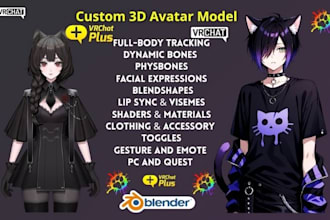 do anime nsfw avatar, 3d furry model, anime vtuber, anime vrchat model , animaze