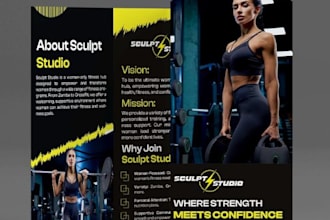 design crossfit gym flyers, sports wellness brochure for your fitness center