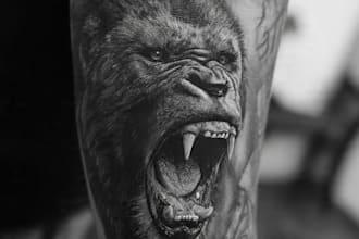 draw custom tattoo design realistic, full sleeve tattoo