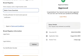 assist with amazon brand name approval or brand registry