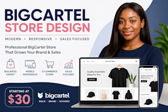 design or redesign bigcartel store, bigcartel website setup