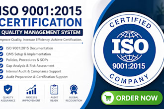 iso 9001 2015 certification qms documentation and audit support