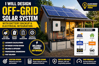 design off grid solar system with battery storage and electrical design