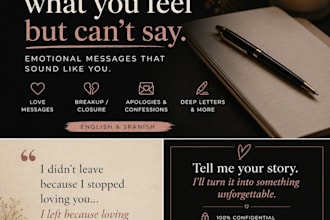 write emotional messages , texts , or letters for you
