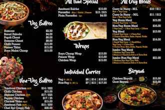 design creative menu, flyer, brochure for your business