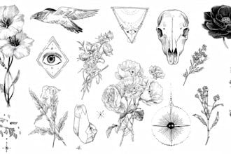 design a stunning minimalist lineart tattoo for you