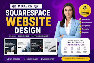 create squarespace business website design seo modern layout page