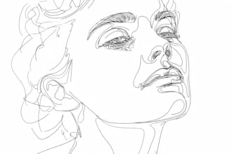 draw your minimalistic portrait in outline