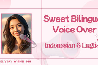 record a cute bilingual indonesian voice over