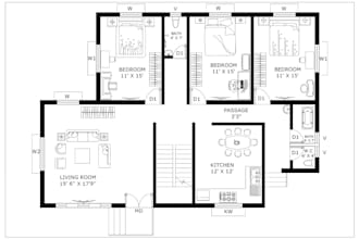 design full house floor plan with layout for renovation blueprint with archicad