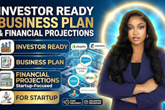 write an investor ready business plan with financial projections  for startup