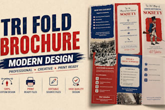 design modern tri fold brochure for business within 24 hours