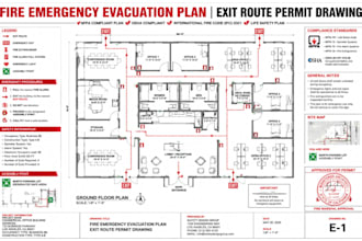 ga fl ca tx fire emergency evacuation plan exit plan permit