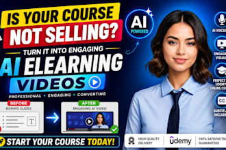 create ai elearning video for udemy online course and training video with ai
