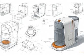 develop an industrial and product design concept by sketches