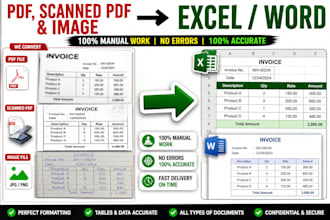 manually convert PDF to word or excel with formatting