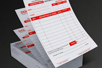 design custom invoice and receipt book for small businesses