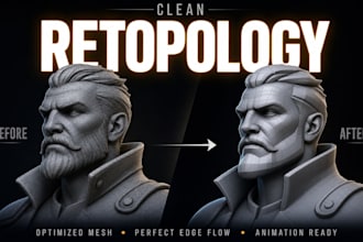 professional retopology for your high poly 3d models