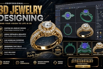 do 3d jewelry modeling, diamond settings, rings, pendant, hiphop jewelry