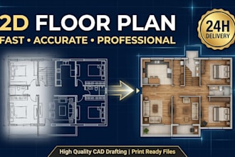 create architectural 2d floor plan, 3d floor plan