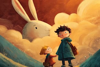 design storytelling children book art with cute characters