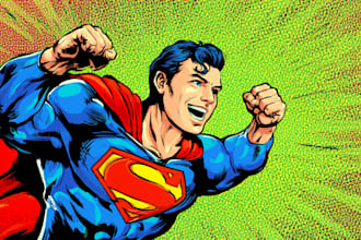 design an amazing superhero pop art