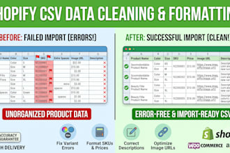 clean and format shopify product csv data