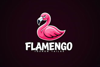 make an amazing flamingo bird mascot logo  with express delivery