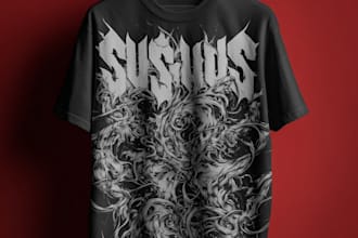make a linocut t shirt design for brand