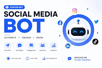 social media bot, youtube bot, instagram bot, tiktok bot , twitter bot