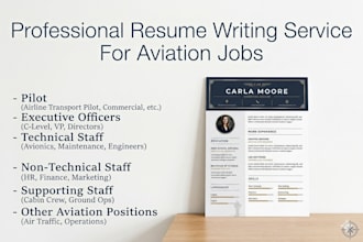 create professional cvs for aviation, airline, pilot, cabin crew,av application