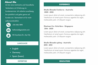 design professional cv in german