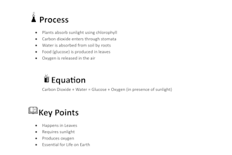 create structured notes, summaries for study purposes