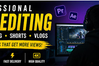 edit professional youtube videos and gaming content