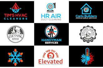 do professional plumbing, hvac and cleaning logo design