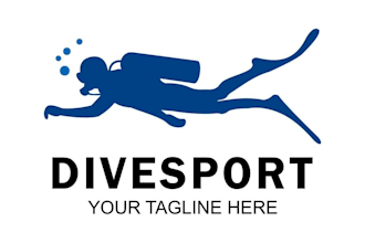 design a professional scuba diver, diving badge, ocean and marine logo