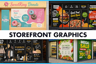 design creative storefront window graphics, shop signage and vinyl decals