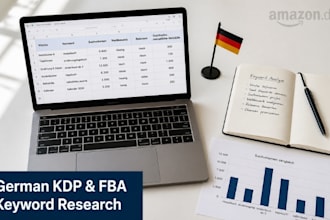 do a keyword research niche finding for amazon kdp or fba for you in german