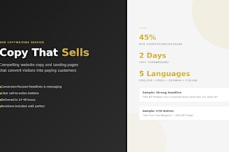 write compelling website copy and landing page content