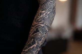 create a tattoo design for leg sleeve