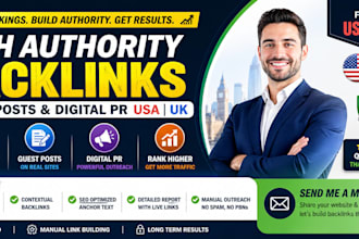 build high authority backlinks guest posts and  digital PR USA UK website