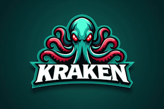 make an amazing kraken mascot logo with express delivery