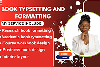 do academic book typesetting and business book design for amazon KDP