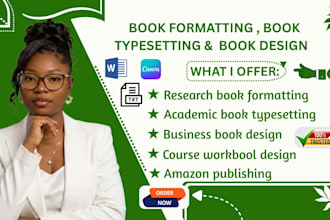 do academic book typesetting and business book design for amazon KDP
